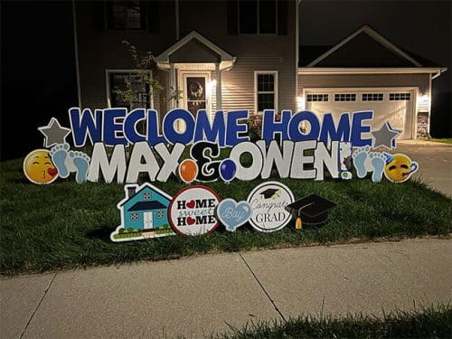 deluxe welcome home yard signs west des moines