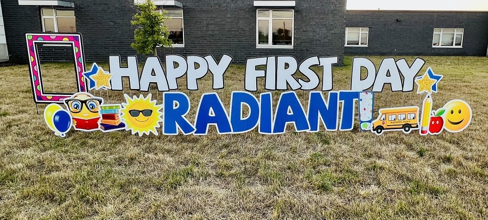 west des moines back to school yard signs